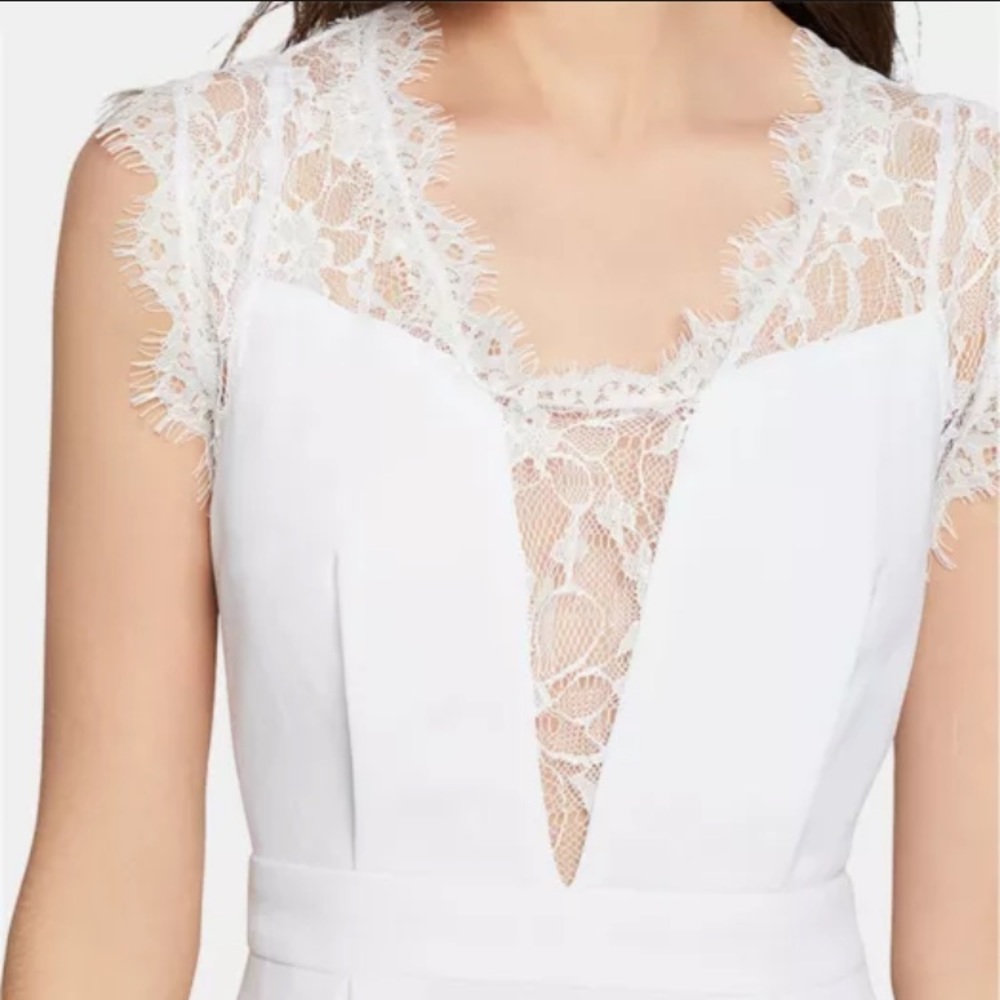 BCBGeneration Womens Lace White Mini Party Dress 8 - Picture 3 of 7